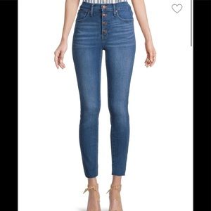 Madewell High Rise Mid-Rise Ankle Skinny Jeans Button Up